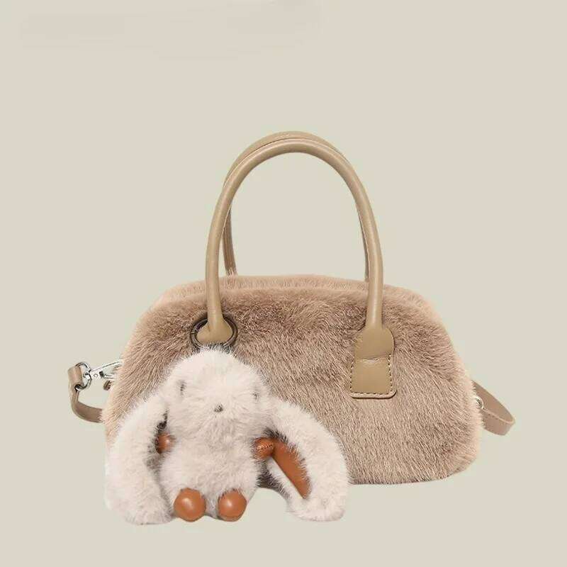 autumn and winter cute plush handbag women's 2025 new fashion versatile shoulder messenger bag XJ260131