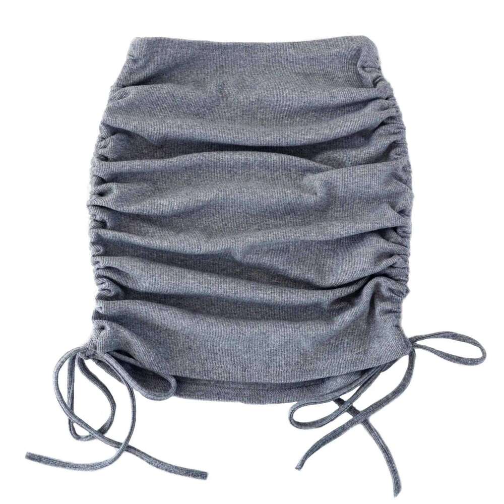 Women Summer Skirts lace-up 2022 Ladies Knitting Thread Side Draw String Elastic Corrugated Sexy Hip Adjustable Casual WSL4321 XJ260131
