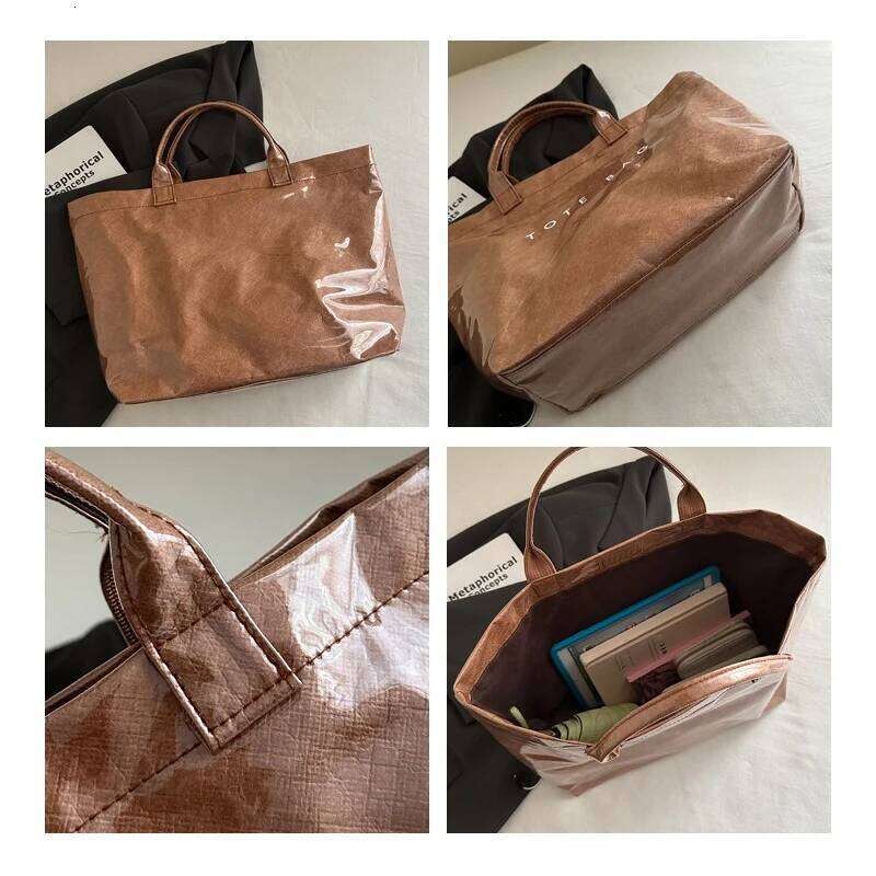 Tote Bag, Retro Letter, Casual Versatile Handbag, Minimalist Transparent, Simple, Commuter, Large-capacity Bag for Women XJ260130