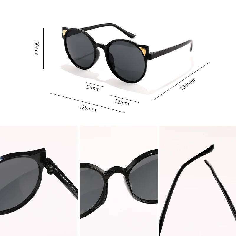 2023 Girls Boys Animal Ears Cat Eye Children Polarized Outdoor Sun Glass Lovely Vintage Kids Protection Sunglasses H260130