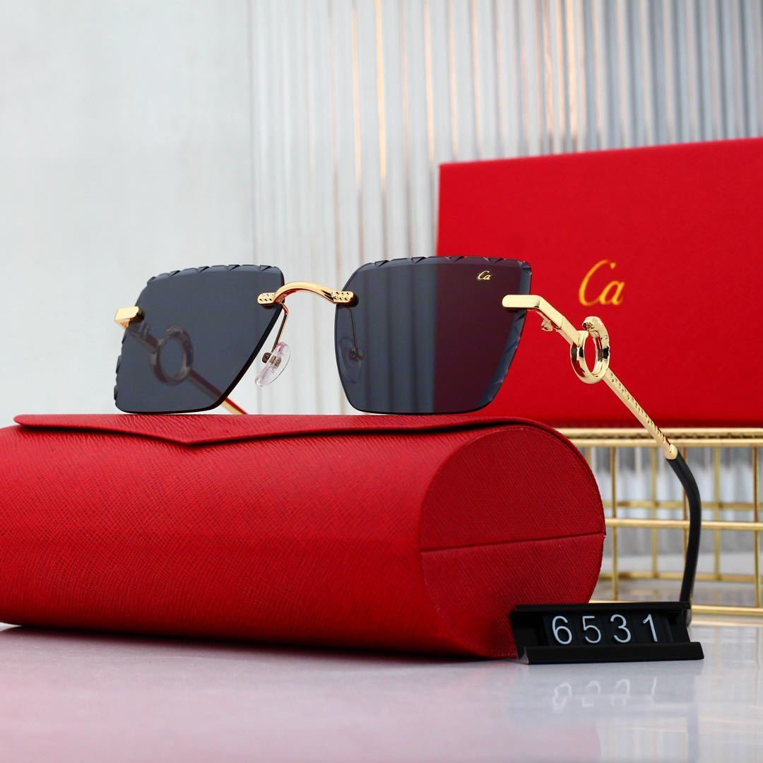 Designer Sunglasses For Women Metal frame without frame Classic Outdoor Leisure Beach Exquisite man Polygonal lens Sunglassess