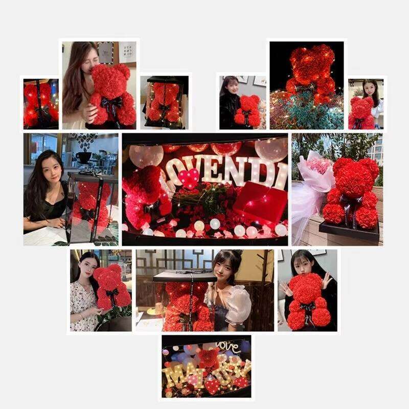 2025 Artificial Flower Valentine's Gift Eternal Rose Teddy Bear Mom Mother's Day Birthday Anniversary Gifts Decoration Y260131
