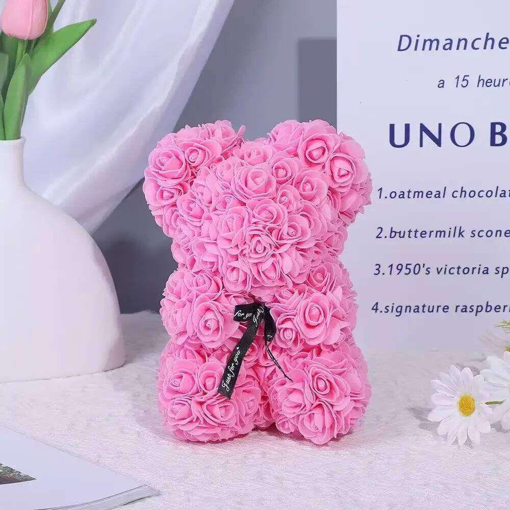 1pc Artificial Rose Bear Flower a Gift for Women Christmas Valentine's Day Birthday Anniversary Y260131