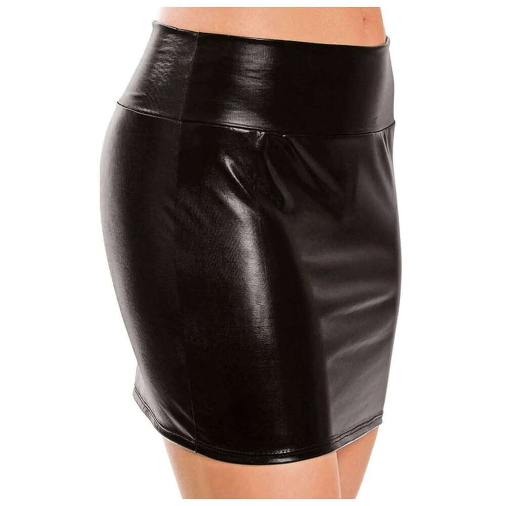 Women Wetlook Sexy Shiny leather skirts Fashion high waist hip lifting club Party short Performance Mini skirt gold red XJ260131