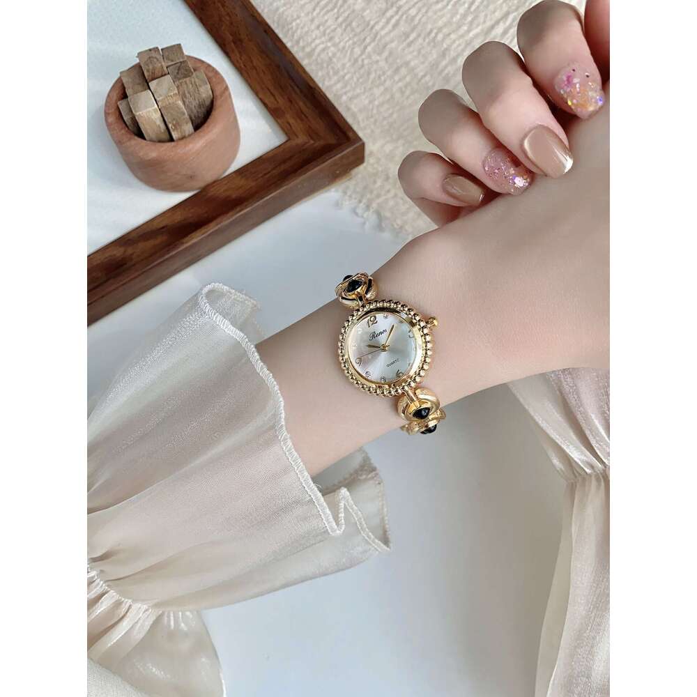 With Box small Dial Dainty Women's Thin Design Gold Strap Digital Face Bracelet Watch Vintage Free gift