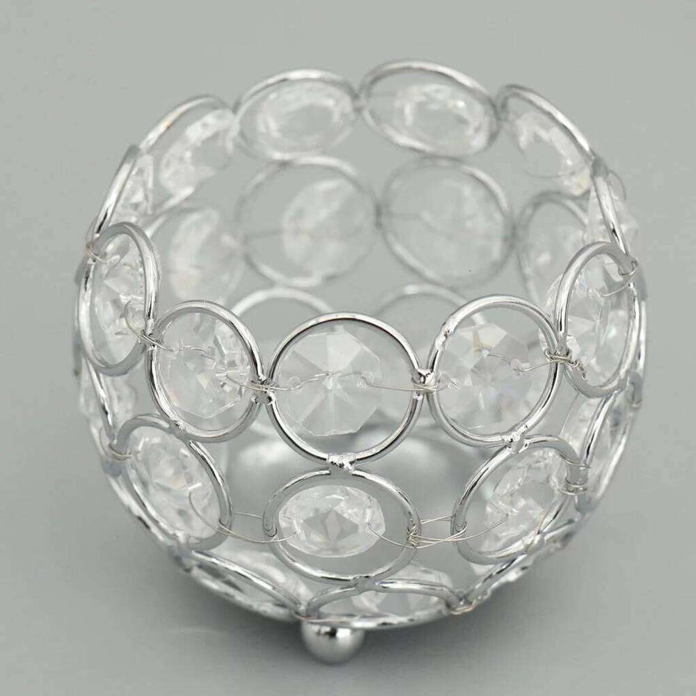 Crystal Tealight Candle Lantern Holders Gold Silver Candlesticks for Wedding Xmas Party Dinner Table Centerpieces Home Decors Y260131