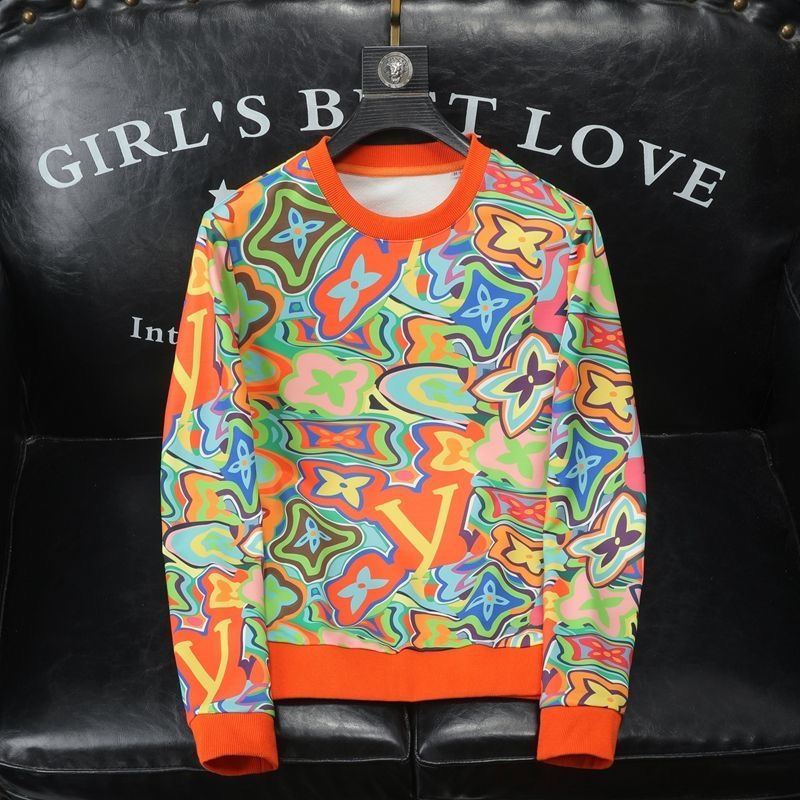 Printed color matching long-sleeved thin sweater unisex spring and autumn 2026 new loose Joker Super Fire Top