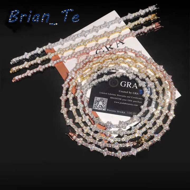 2026Fast Delivery Cross Tennis Necklace Bracelet Pass Diamond Tester Gra Certified 925 Sterling Silver Vvs Moissanite Tennis Chain