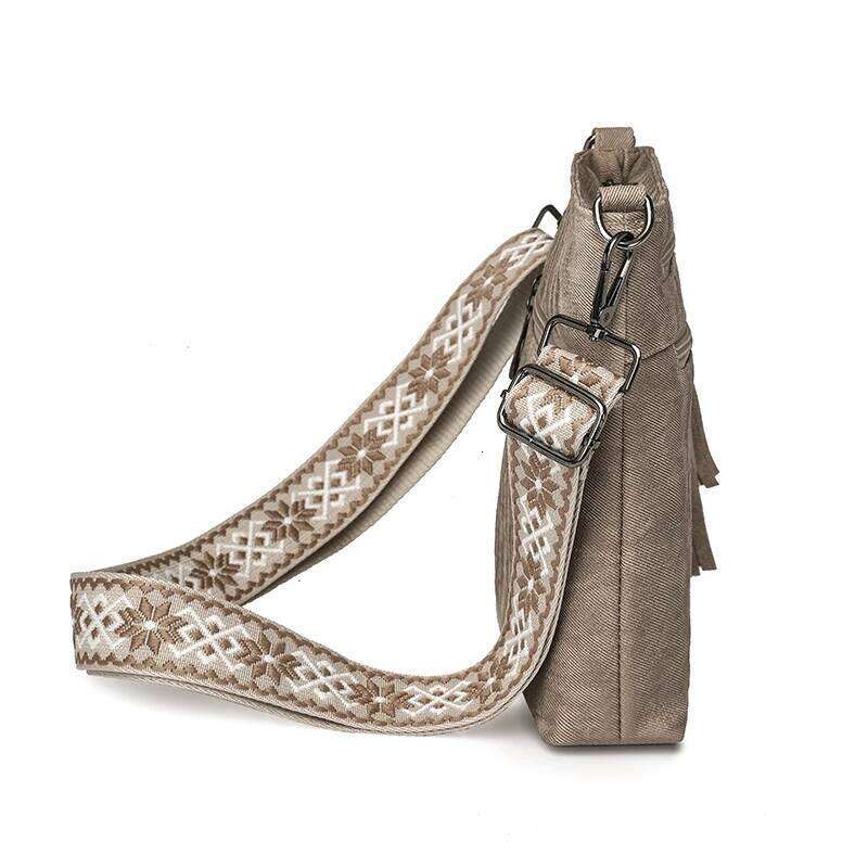 New bag - multi-zipper pocket, vertical style women's crossbody high-end texture, diagonal strap bag, jacquar