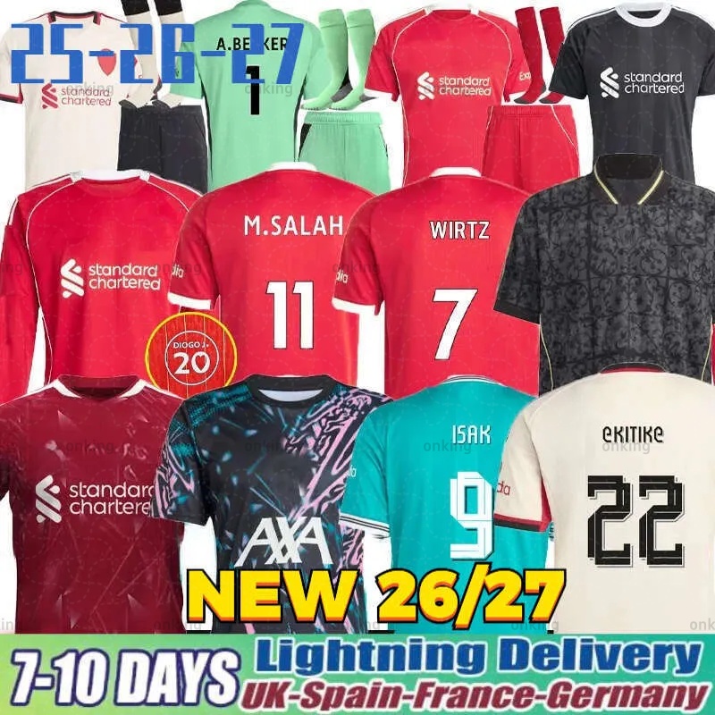 Liverpool Kit 25 26 27 Soccer Jerseys Mohamed Salah ISAK Wirtz Ekitike SZOBOSZLAI LFC Football Jersey MAC ALLISTER VIRGIL s...Camiseta GAKPO Kerkez Frimpong Kid DARWIN.