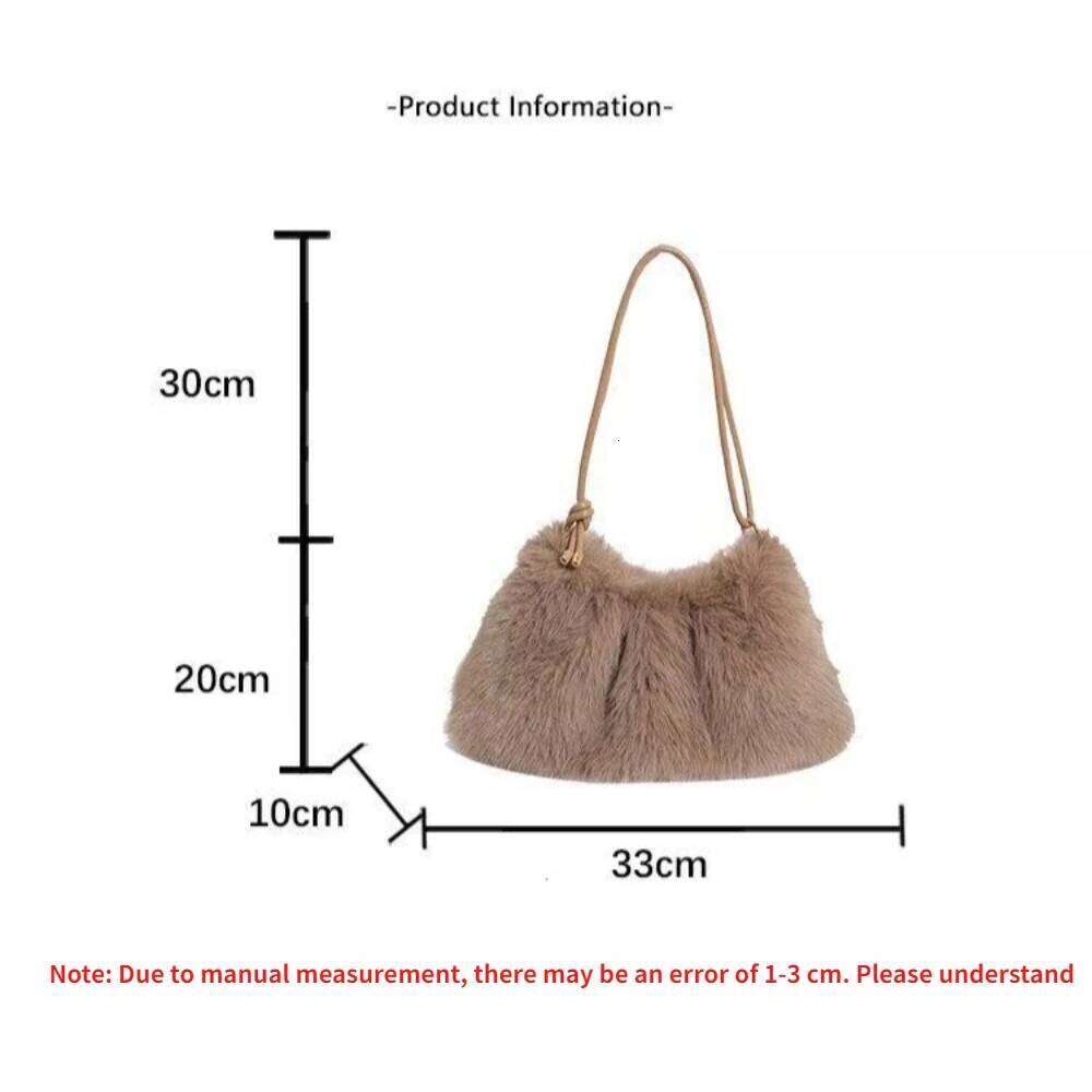Fashion and Luxury Women's Bags A Good Choice Tosend Friends High-end Handbags Faux Rabbit Fur Plush Sholder Bag