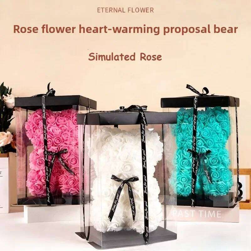 Foam Rose Teddy Bear with Gift Box. Ideal for Weddings, Mother's Day, Thank You To Nurses/teachers or Other Celebrations! Y260131