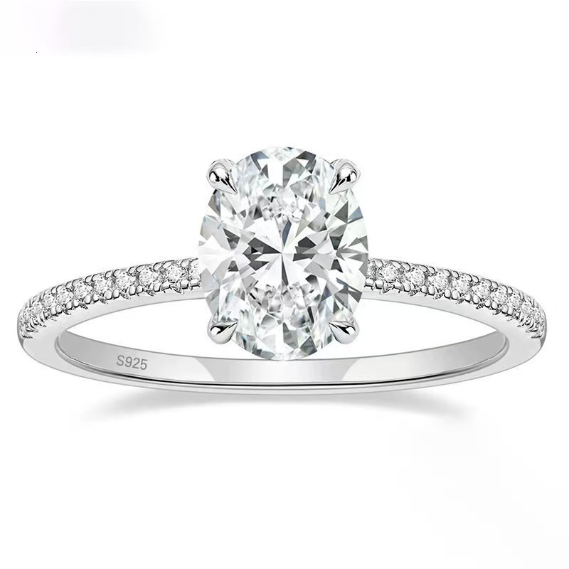 Handmade Oval Cut 2CT Moissanite Engagement Ring Promise Ring 18K Solid Gold Anniversary Gift Stacking Ring Dedicated Gift - view 5