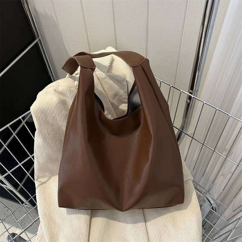 Large Capacity Fashion Texture PU Commuter for Women 2025 Summer New Versatile Single Shoulder Underarm Tote Bag XJ260131