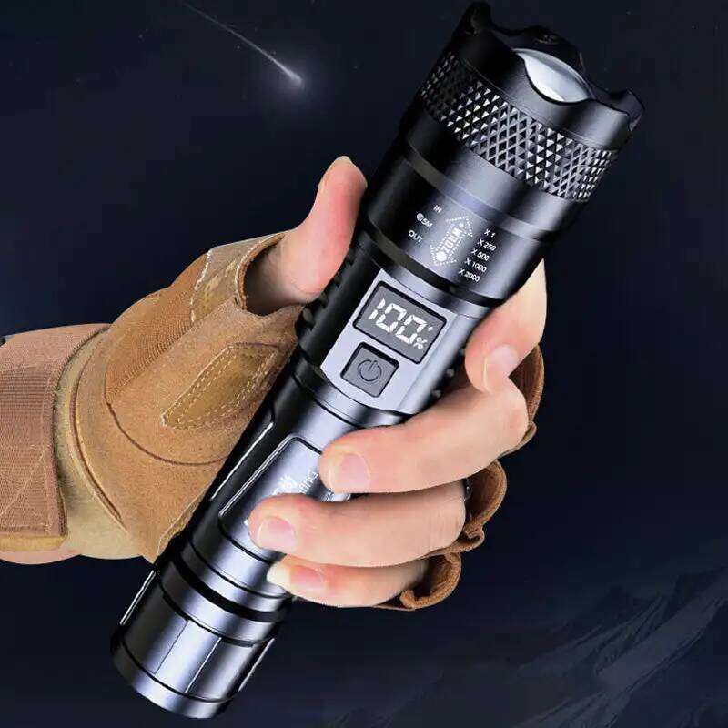 High Strong Power Led Flashlights Tactical Emergency Spotlights Telescopic Zoom Built-in Battery USB Rechargeable Camping Torch H260131