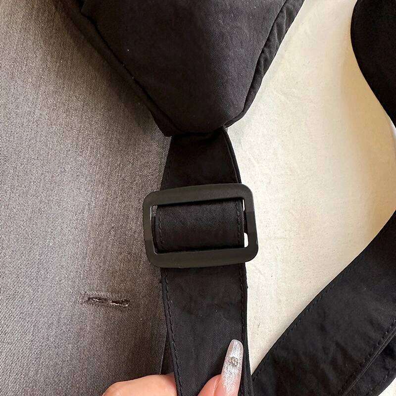 Solid color trendy personalized shoulder women, simple daily dumpling bag, versatile nylon crossbody bag for women