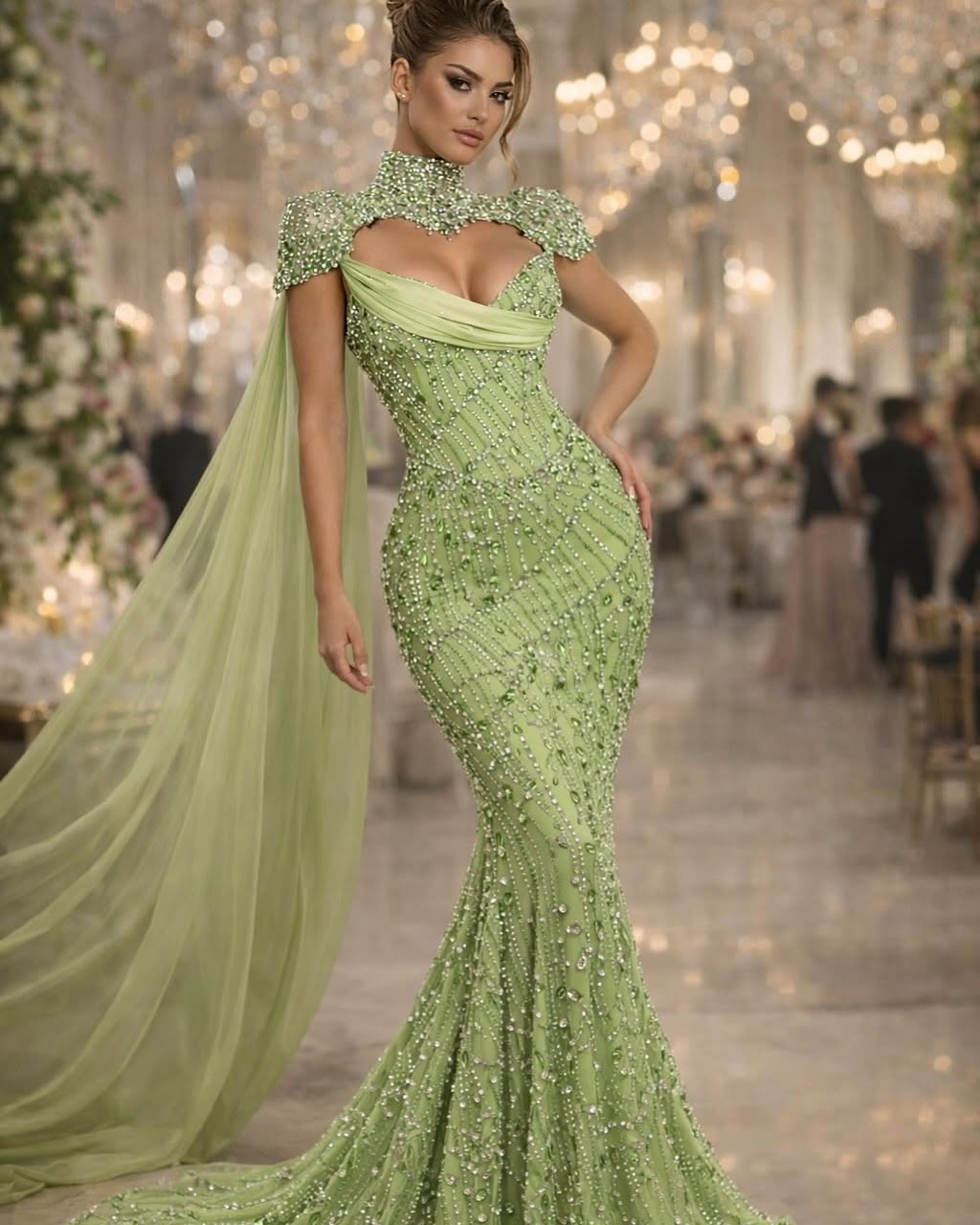 Exquisite Crystal Beading Evening Dresses Strapless Prom Dress with Cape Princess Slim Fit Mermaid Party Gowns Vestidos De Noche Plus Size