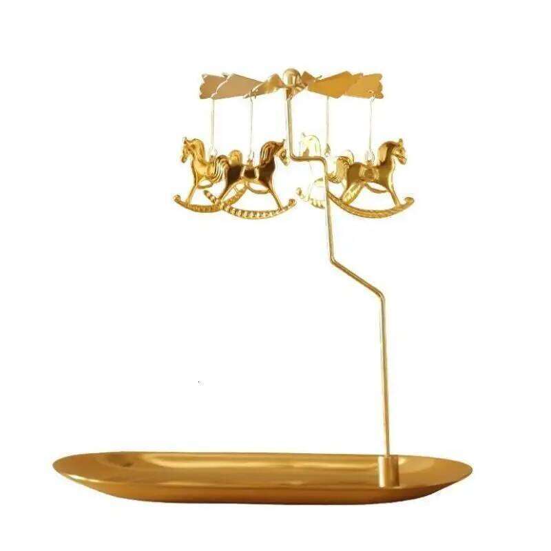 1 Pcs New Lanterns Aromatherapy Candles Rotating Candle Holders Windmills Golden Fragrance Trays Ornaments Y260131