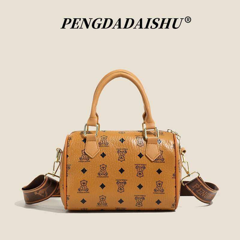 New Retro Printed Boston Handbag, Trendy Bags, Versatile Shoulder Bag, Pillow Bag