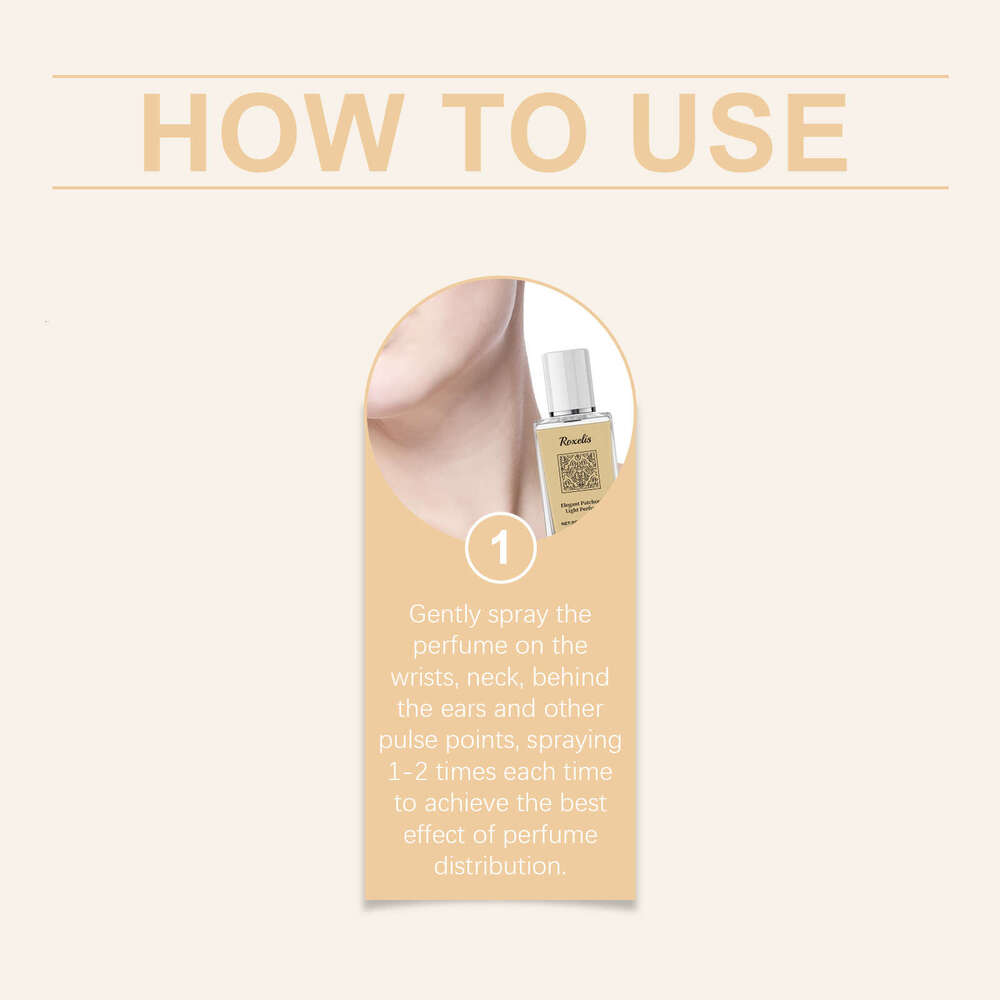 Roxelis Patchouli Fresh Light Fragrance Delicate Elegant Portable Charm Long-lasting Perfume Spray S260131