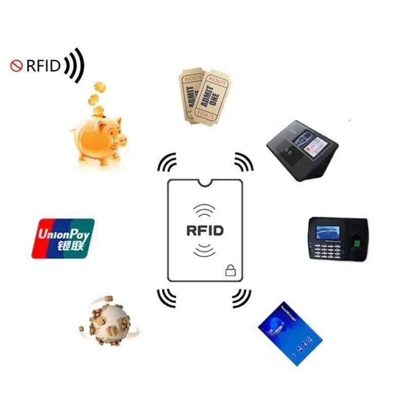 1PC Anti-Scan Sleeve Credit NFC RFID Protector Anti-magnetic Aluminum Foil Portable Bank Cards Holder Card Case Purse