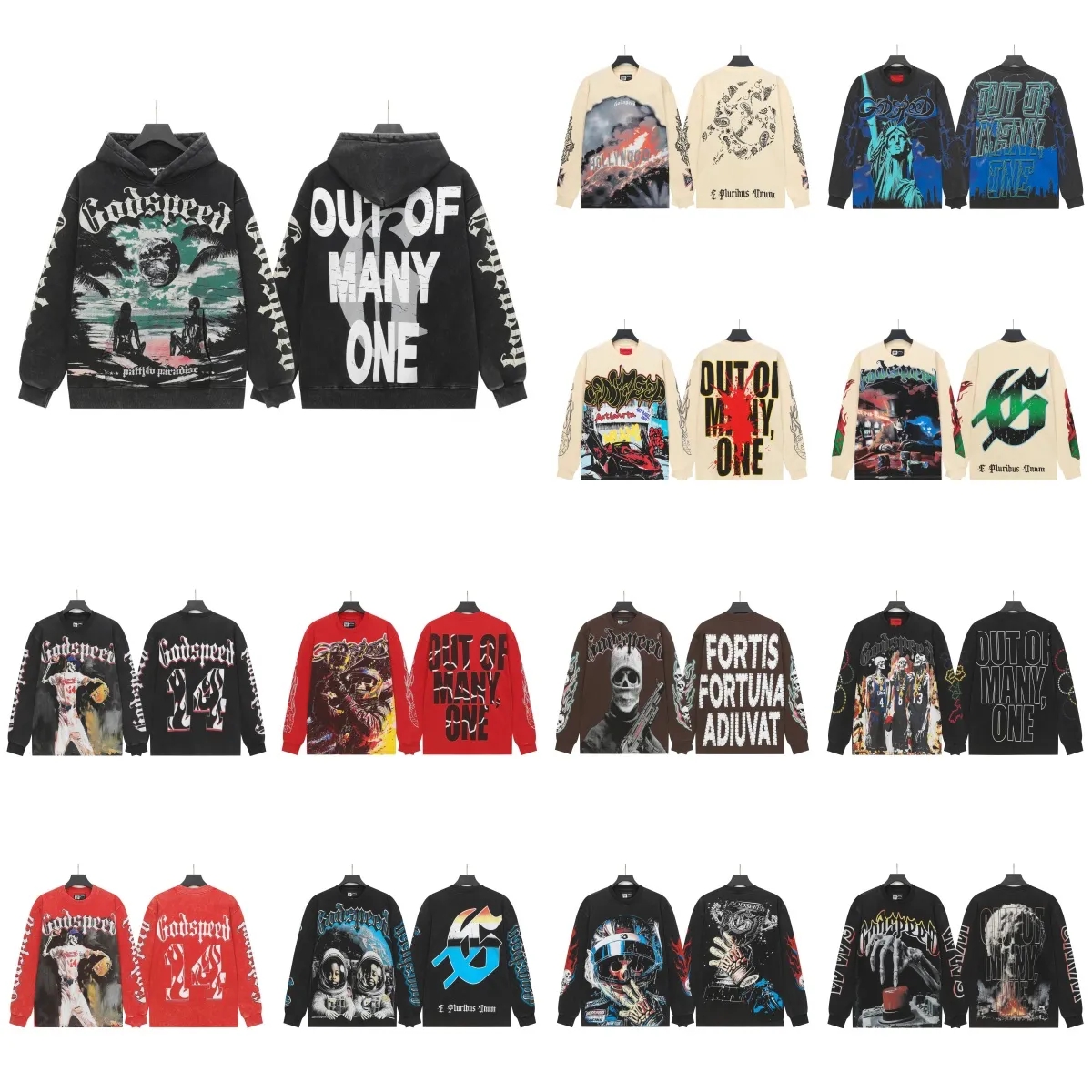 2026 Godspeedes Wholesale designer Hoodies Men Hip Hop Rock Street Laundry Pop Washed Vintage Printed Bone Hoodie Hoody Thickened Wash Water Top Quality sz 4XL Cloth