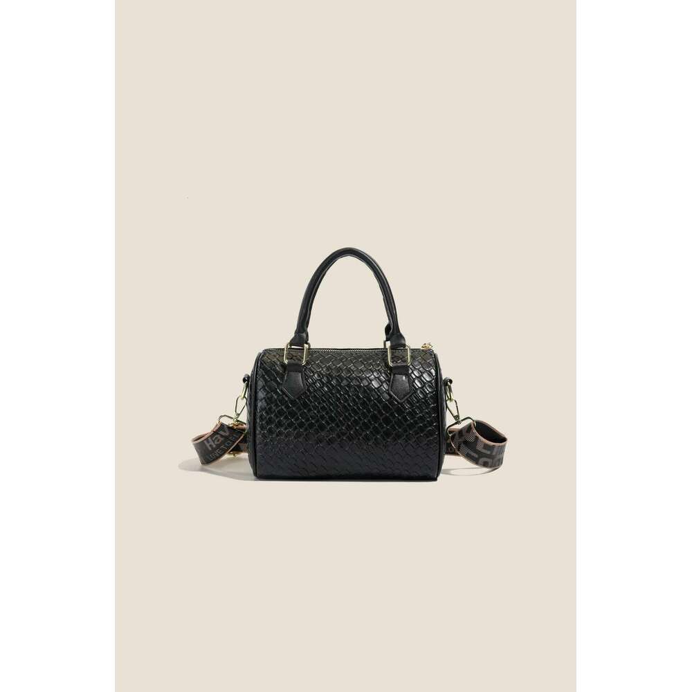 New PU women's autumn and winter high-end cross-border niche Boston with simple print, single shoulder bag