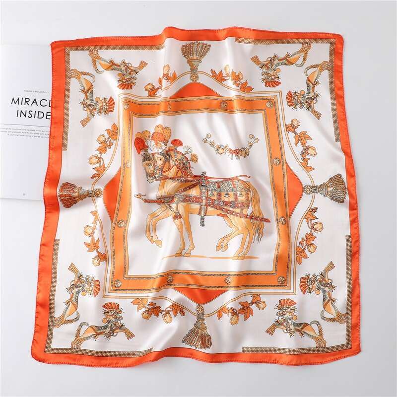 Women's Running Horse or Satin Imitation Scarf Luxury Small Square Neck Protection Choker, Elegant Smooth Texture for Dressage, Weddings, Parties