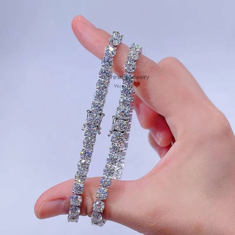 Ready to Ship 5mm 50 Points Hip Hop 10k Gold Moissanite Tennis Bracelet