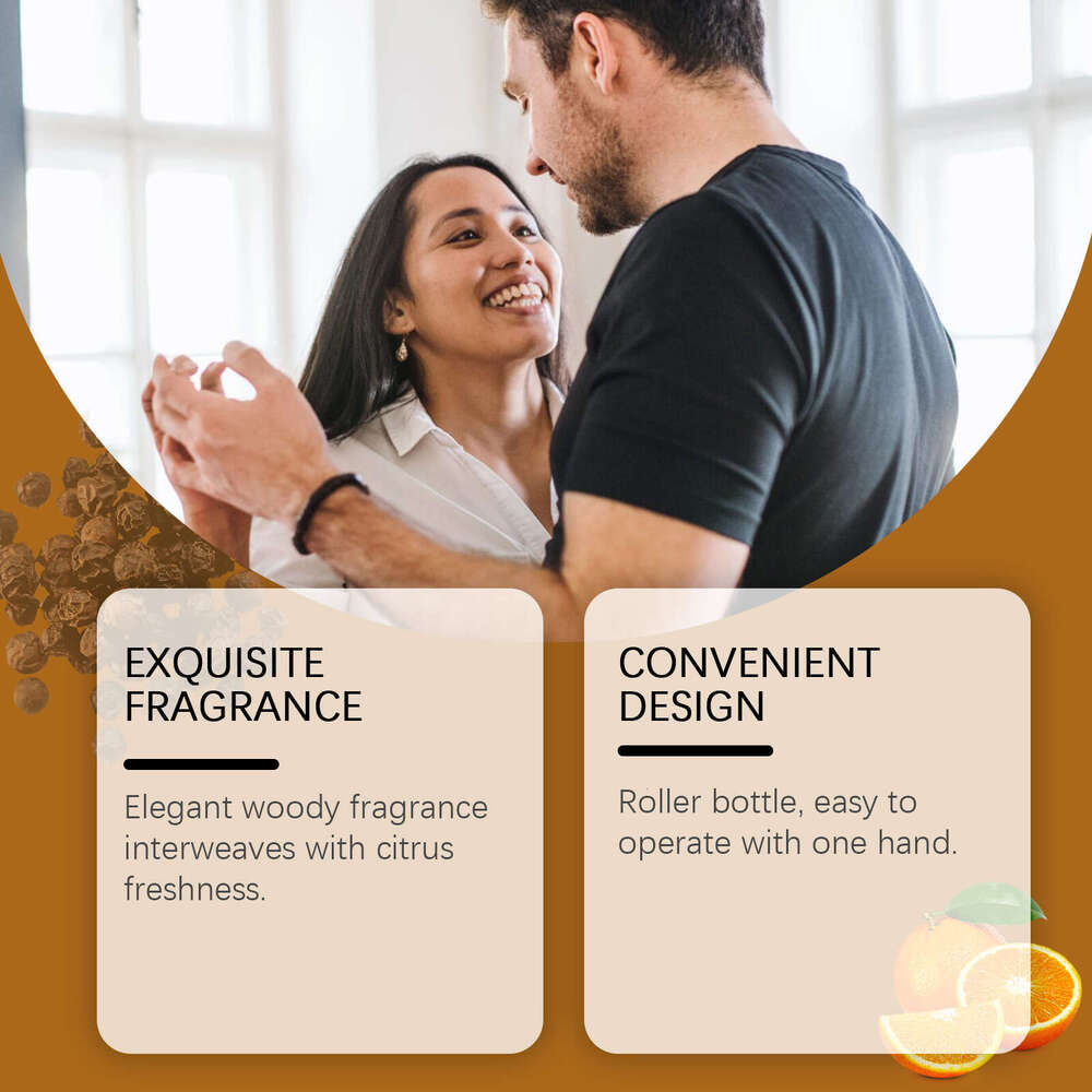 Roxelis Men's Roll-On Cologne Sandalwood Woody Fresh Pleasant Natural Scent Exudes Charm Portable Perfume S260131