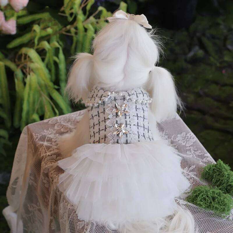lace Pet formal dress Tulle Flared Tutu Skirt dog Birthday Party Dress & Holiday Gown pet clothes H260129