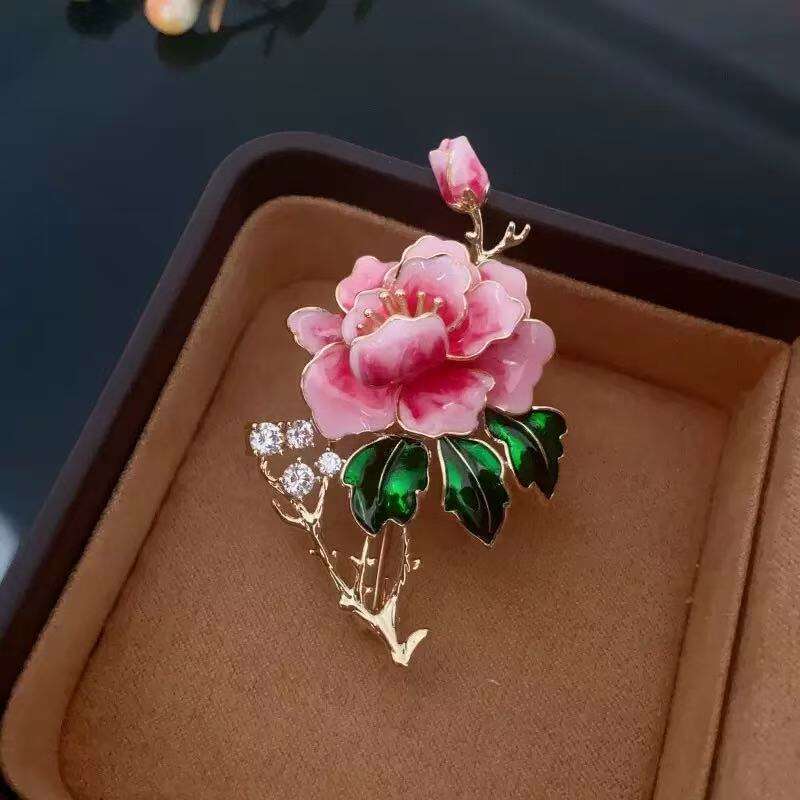 National New Chinese Style Elegant Classic Luxurious Exquisite Versatile Peony Flower Brooch Manufacturer Wholesale