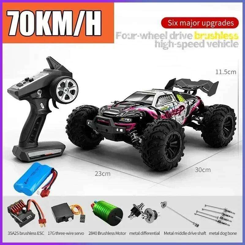 4x4 Off Road Quad RC Car 4WD 1:16 - 80KM/H Super Brushless 50KM/H Brushed, High Speed Drift Racing Truck Toy for Kids Adults Y260131