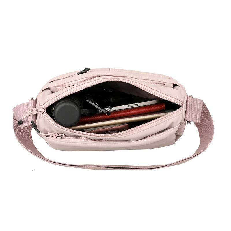 New women's crossbody - water-resistant, ultra-light fabric bag with multiple compartments, small square bag, gender-neutral
