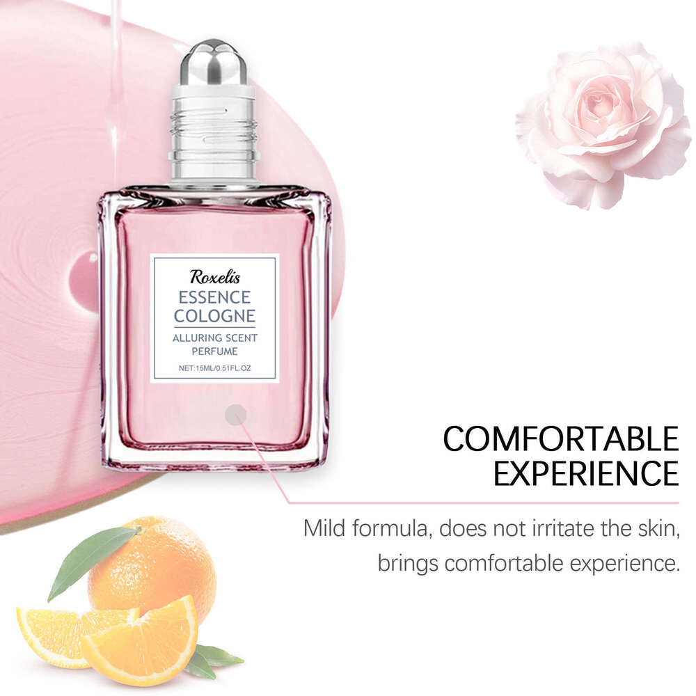 Roxelis Pink Rose Oil Gentle Natural Fresh Floral Portable Long-lasting Fragrance Women's Eau de Toilette S260131