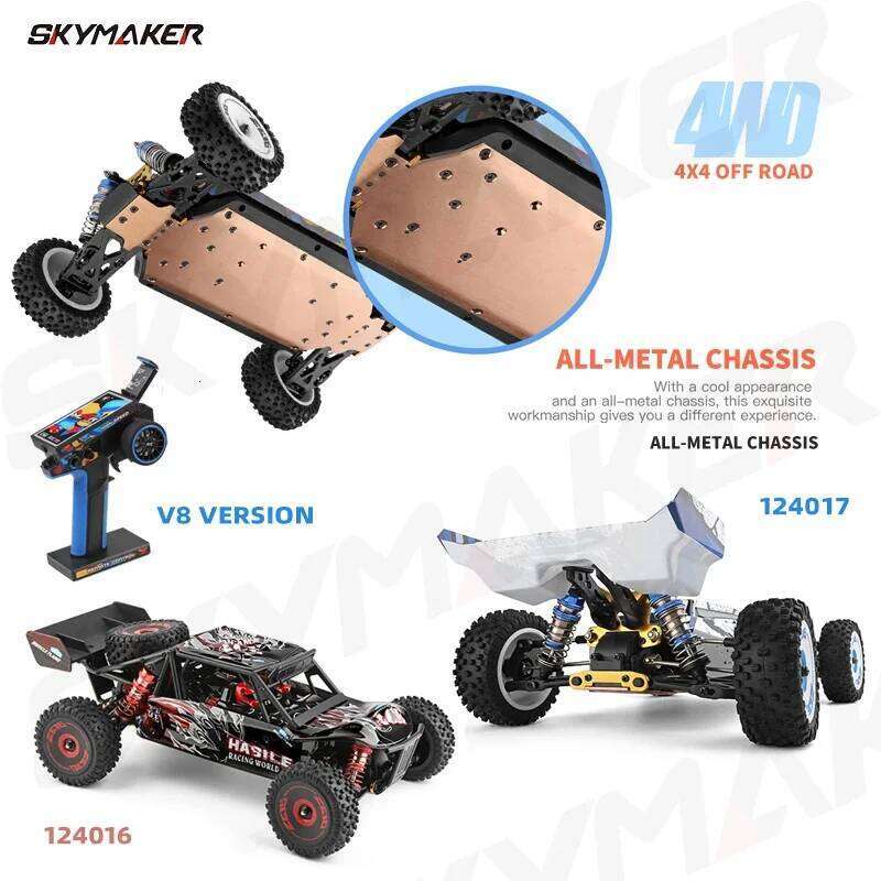 WLtoys 1/12 Car 124016 124017 75KM/H 2.4G Brushless Vehicle V8 1:12 Remote Control 4WD Electric High-Speed Racing RC Toy Y260131