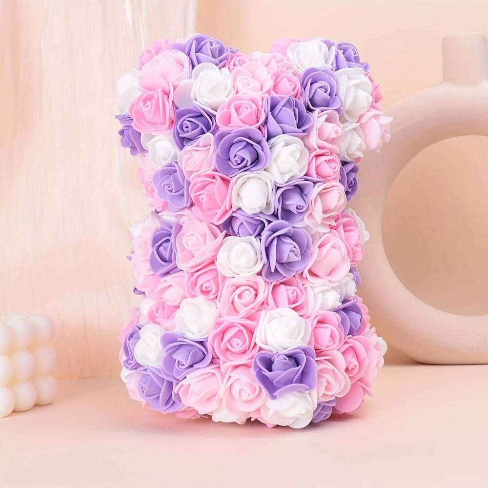1 Multicoloured Realistic Foam Rose Flower Bear Christmas/Valentine's Day/Mother's Day/Anniversary/Wedding Gift Y260131