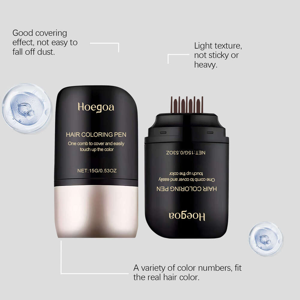 Hoegoa Brown Waterproof Pen Natural Coverage Gentle Hair Care Moisturizing Easy to Color Non-Damaging S260131