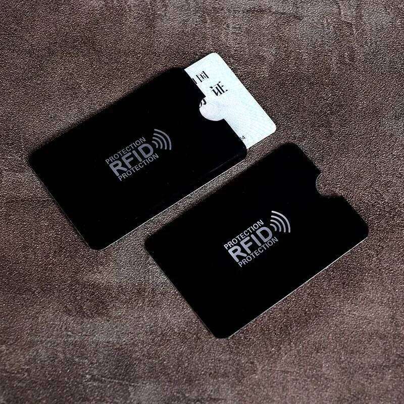 1PC Anti-Scan Sleeve Credit NFC RFID Protector Anti-magnetic Aluminum Foil Portable Bank Cards Holder Card Case Purse