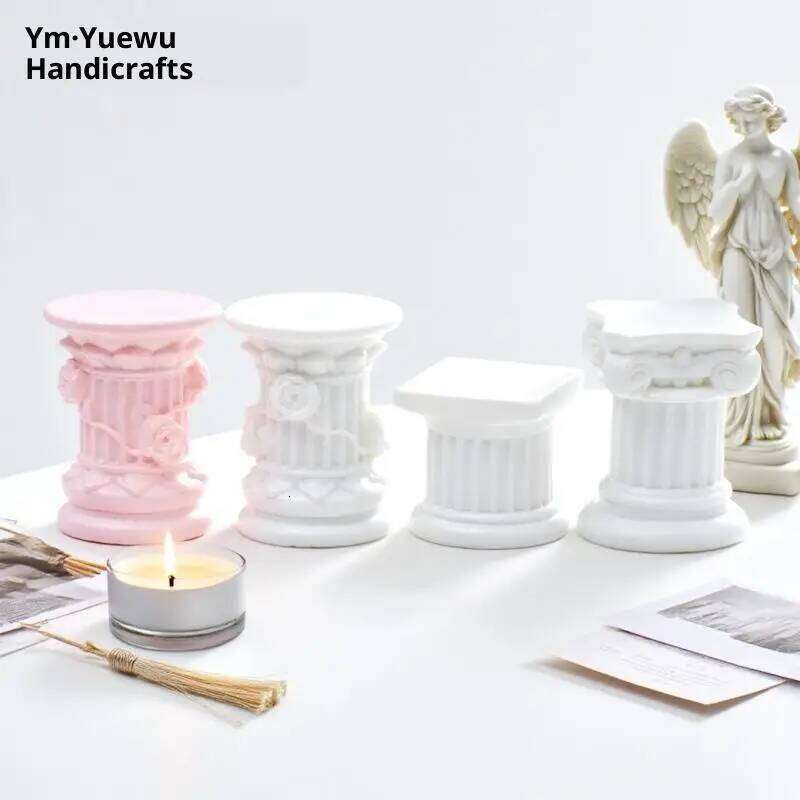 PeaceRoman Pillar Greek Column Statue Pedestal Candlestick Stand Figurine Indoor Home Dinning Room Garden Scenery Decor Y260131