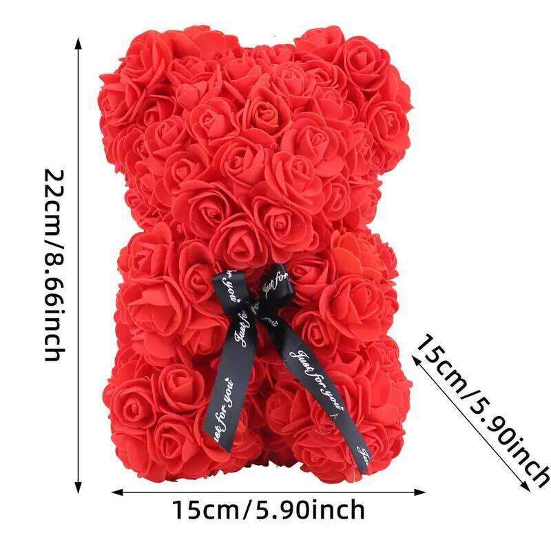 Artificial Flower Rose Bear For Girlfriend Valentines Day Wedding Birthday Christmas Gifts 2025 Y260131