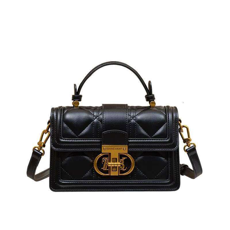 Women's genuine diamond grid handbag, women's 2023 new autumn and winter high-end designer crossbody shoulder bag