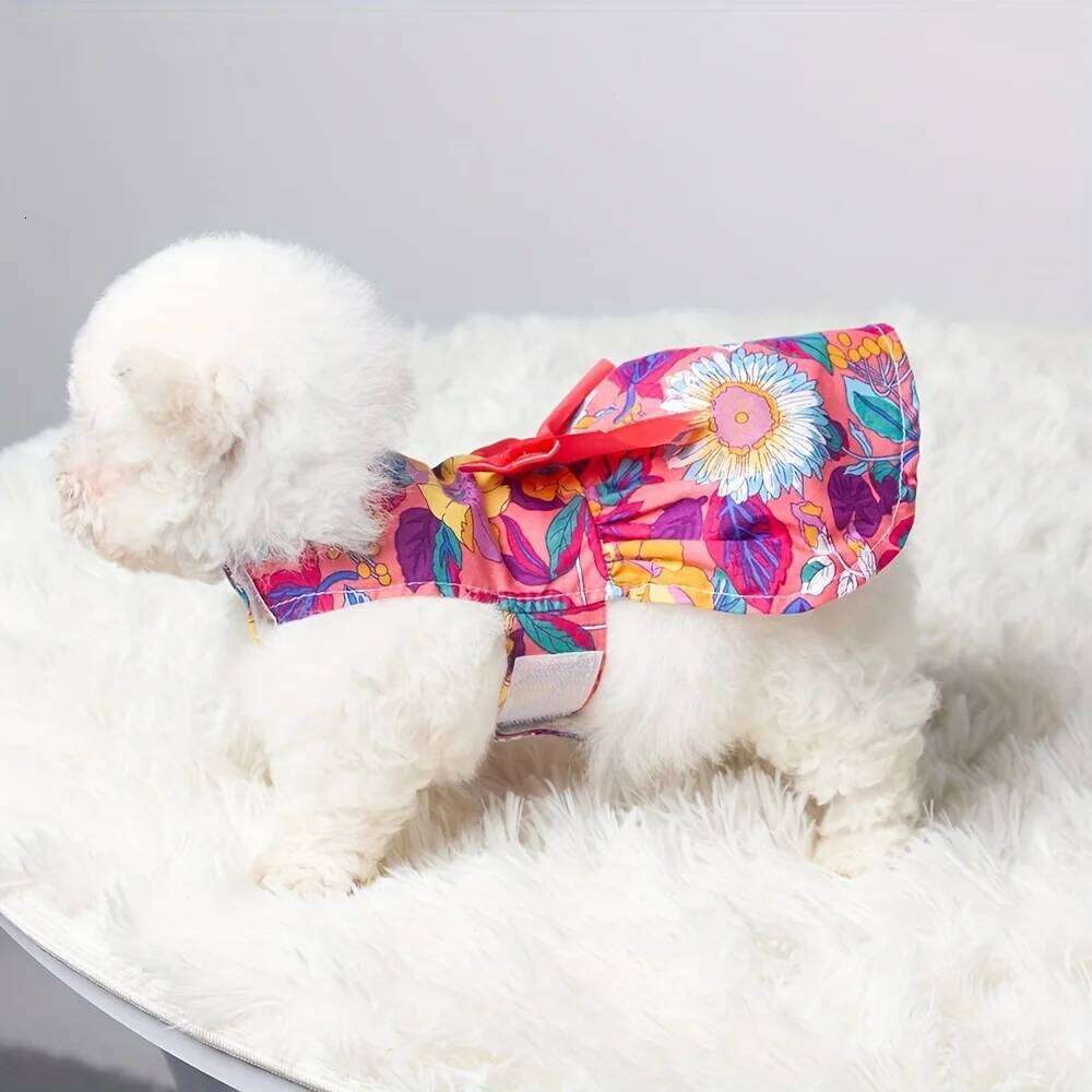 Summer Thin Clothes Flower Print Princess Dress Fashion Pet Dresses For Small Medium Large Dog H260130