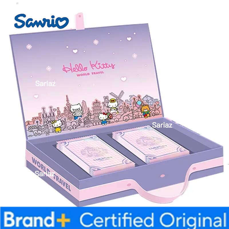 Sanrio Genuine HelloKitty Global Travel Theme Pink Cute Anime Collection Card Game Hobby Children's Toy Gift H2601301