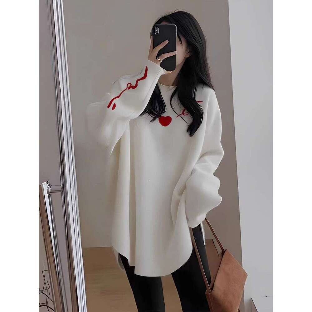 De Rong Base Shirt For Women Plus Size Loose Mid-Length Covering Buttocks Top Spring Autumn Winter Brushed Thickened Long Sleeve T-Shirt