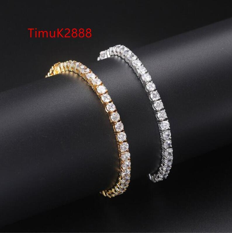 Rock Tennis Chains Hip-hop Tide Mens Bracelet Zircon-microencased 5mm 4mm 3mm Bracelet Tennis bracelets For Men And Women Iced Out Jewelry Luxury Men 