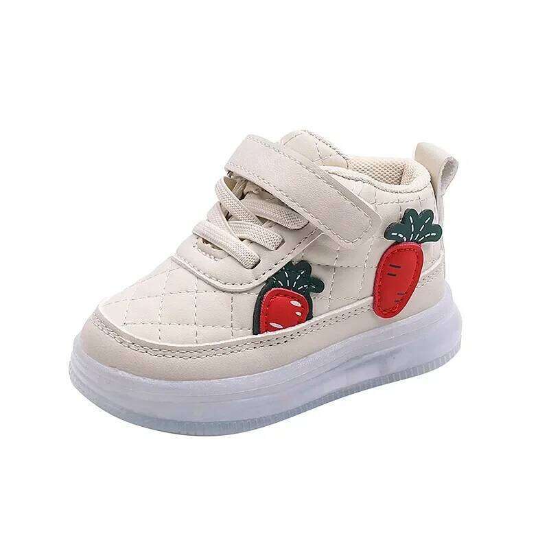 Trendy Child Sneakers New Light Up Versatile Girl Anti Slip Soft Sole Boy Simple Cute Board Shoe Comfort Casual Shoes Y260128