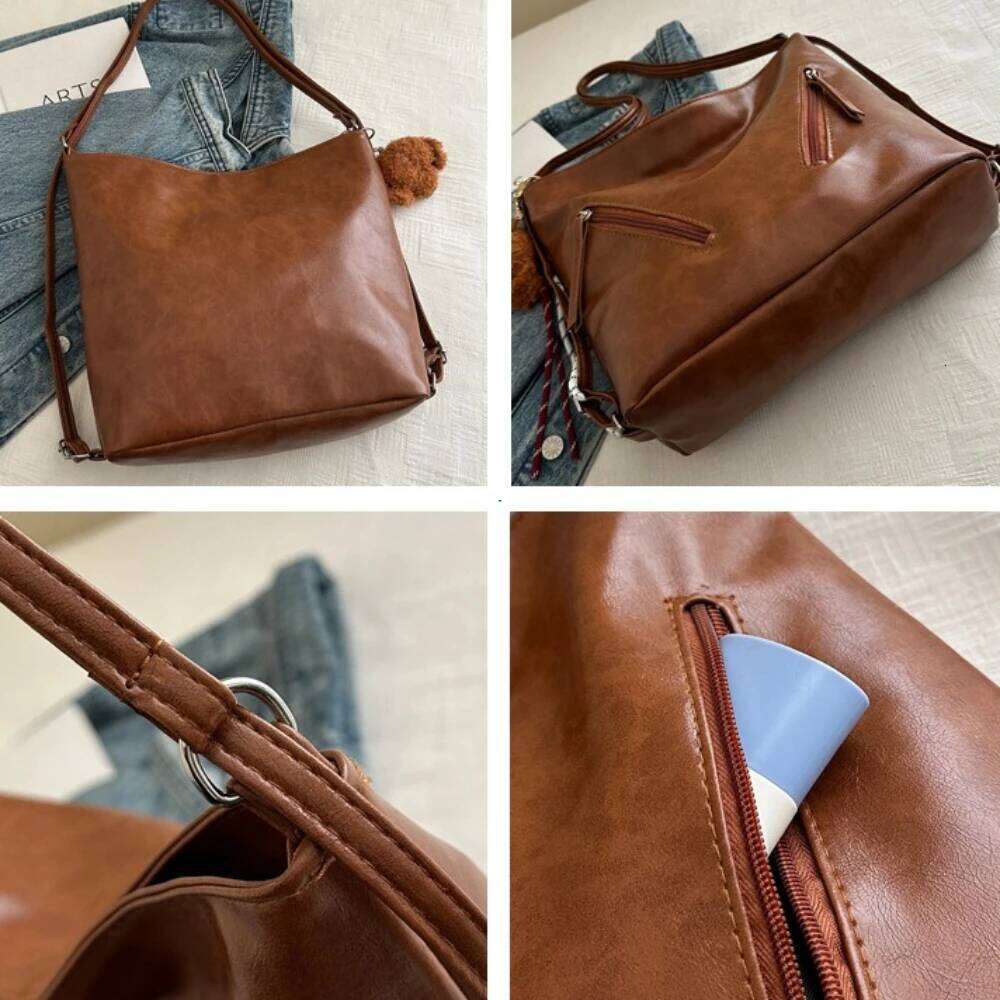 Retro Tee-Use Large Capaci Commuter Tote Casual Single Bapa Double Shoulder Bag for Work Leisure Bolsas De Mujer