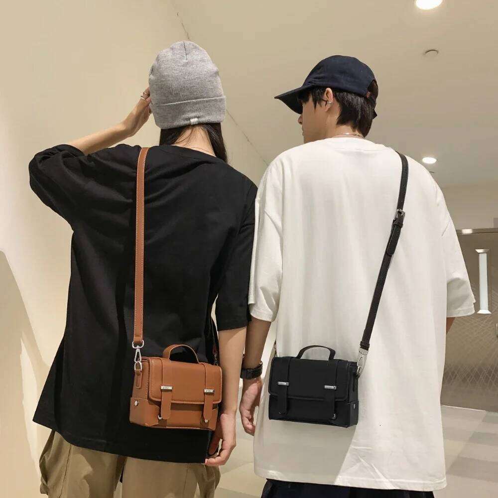 Minimalist Men's Shoulder Fashionable Male PU Leather Crossbody Bags Small Flip Style Messenger Bag for Men Designer Handbag