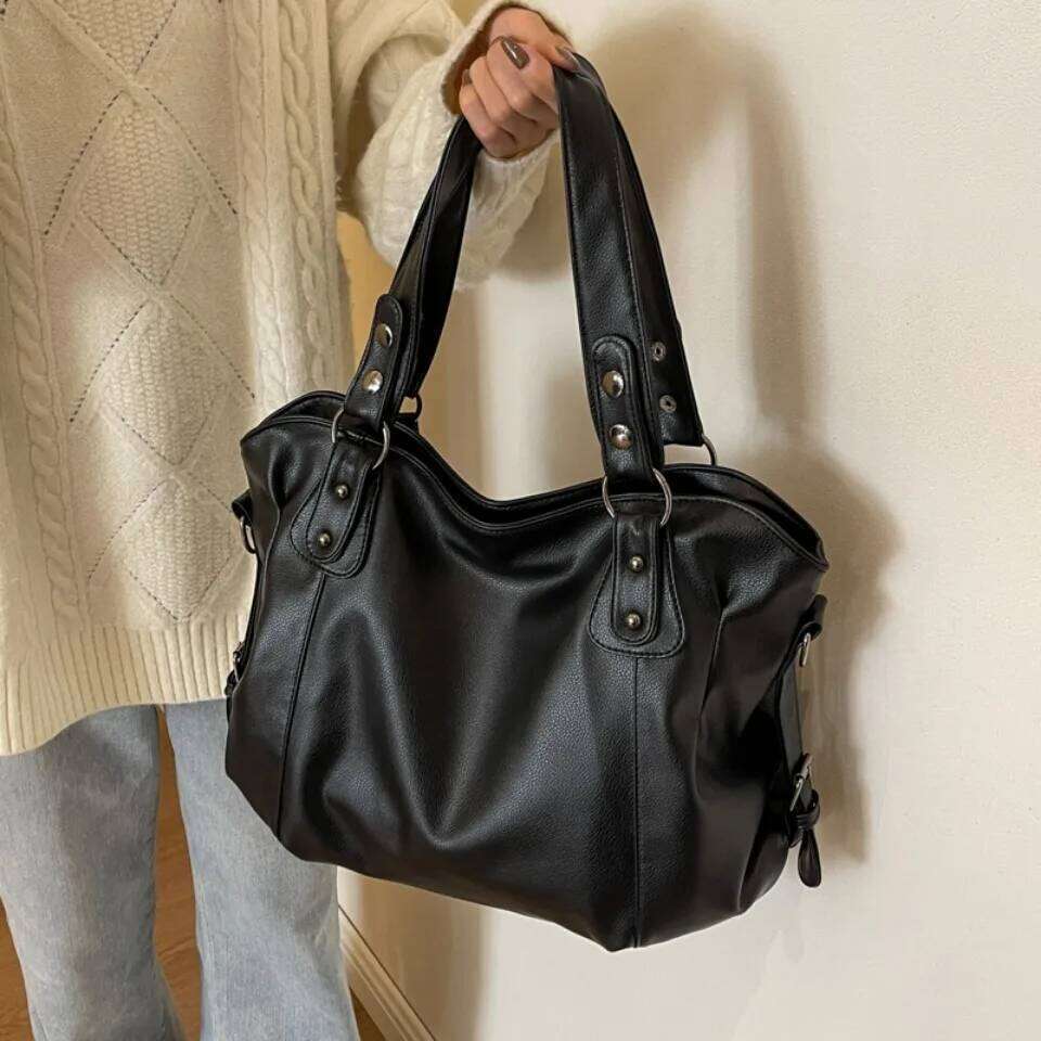 Female Hobo Handbag Large Capacity Shoulder Big Stylsih Casual Tote Bag Ladies A4 Soft Leather Crossbody Bags Business Sac XJ260130